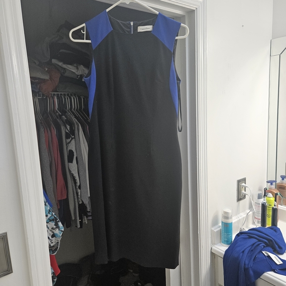 Calvin Klein Dresses & Skirts - Calvin Klein Black and Royal Blue Midi Dress